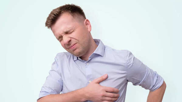 Close-up of a man's chest showing a lump