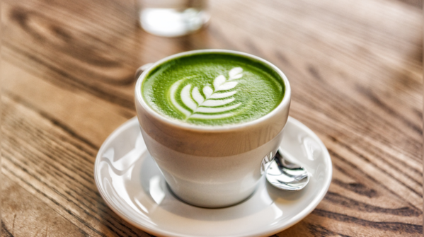 Close-up of a cup of matcha green tea