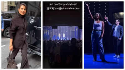 Priyanka Chopra watching Nick Jonas' final Broadway show.