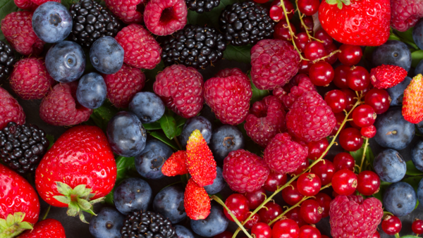 Assortment of fresh, colorful berries